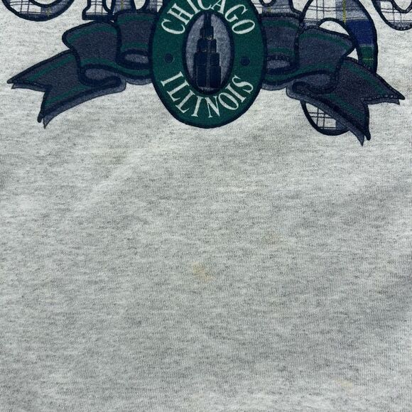 Vintage 1980s Chicago Plaid Spell Out Crewneck Sweatshirt - Picture 4 of 4